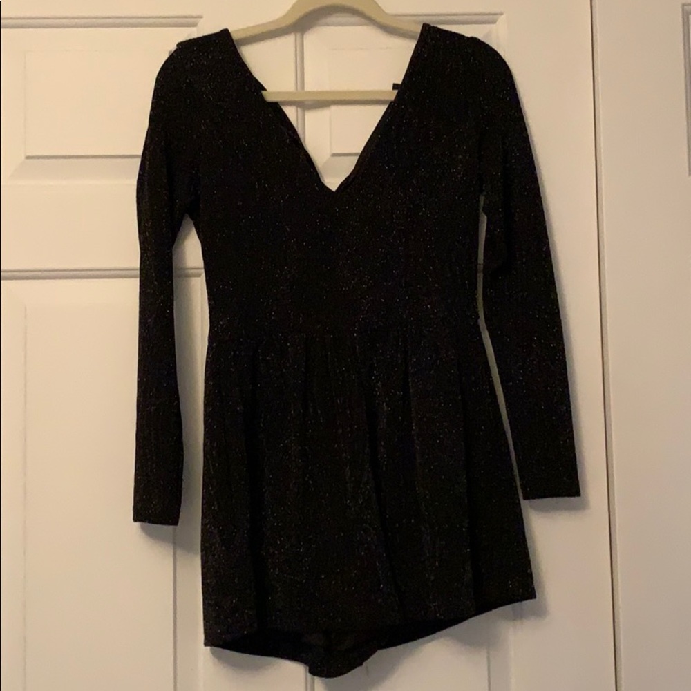 Black long sleeve romper